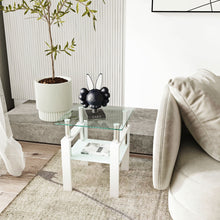 Load image into Gallery viewer, Modern Tempered Glass Tea Table, End Square Table For Living Room