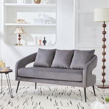 Load image into Gallery viewer, Open Back Loveseat Settee With 3 Pillows