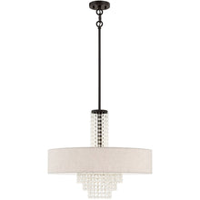 Load image into Gallery viewer, 24" Five Light Metal Dimmable Chandelier With Shades - Bronze