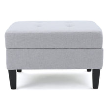 Load image into Gallery viewer, Ottoman With Birch Wood Legs And Cushioned Top For Comfort
