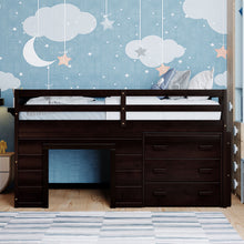 Load image into Gallery viewer, Loft Bed With Cabinet And Shelf