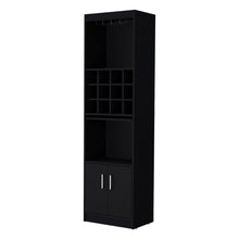 Load image into Gallery viewer, 71" Wood Bar Cabinet With Two Doors - Black