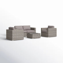 Load image into Gallery viewer, Wicker Seating Group Set With Table And Cushions