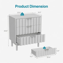 Load image into Gallery viewer, Fluted 3 Drawer Dresser