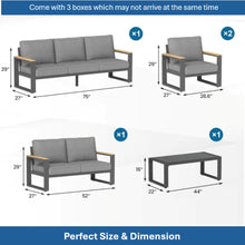 Load image into Gallery viewer, Modern Outdoor Sofa Set With Coffee Table