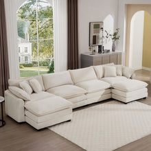 Load image into Gallery viewer, Modern Oversized Modular Cushion Sofa With Ottoman, Low Back, Deep Seating Sofa Set