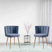 Load image into Gallery viewer, Modern Dining Chair (Set of 2) With Iron Tube Wood Color Legs, Shorthair Cushions And Comfortable Backrest, Suitable For Dining Room, Living Room, Cafe, Simple Structure