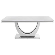 Load image into Gallery viewer, Allessandra - Rectangular U-Shaped Base Dining Table - White / Silver