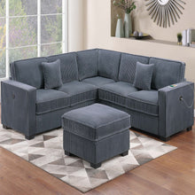 Load image into Gallery viewer, Modern Sectional Set With Cocktail Ottoman