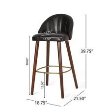 Load image into Gallery viewer, Contemporary Channel Stitch Counter Height Barstools (Set of 2) - Black / Espresso