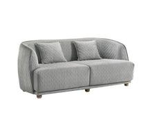 Load image into Gallery viewer, Modern Curved Back Quilted Loveseat - Light Gray