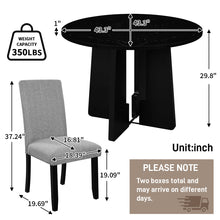 Load image into Gallery viewer, 5 Piece Round Dining Table Set, Modern Table And 4 Upholstered Chairs For Dining Room
