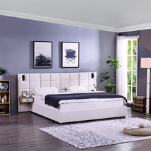 Load image into Gallery viewer, Upholstered Hydraulic Platform Bed With Storage Shelves, Reading Lamps, USB Port