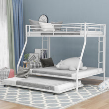 Load image into Gallery viewer, Bunk Bed With Steel Frame And Trundle, 2 Side Ladders