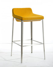 Load image into Gallery viewer, Stainless Steel Low Back Bar Height Bar Chair - Yellow And Gray