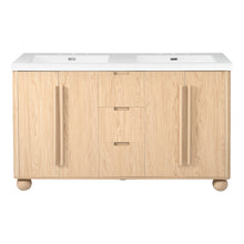 Load image into Gallery viewer, Double Sink Bathroom Vanity With Sinks, Soft Close Doors & 3 Drawers - Wood