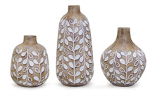 Load image into Gallery viewer, Poly Leaf Round Table Vase (Set of 3) - Brown / White