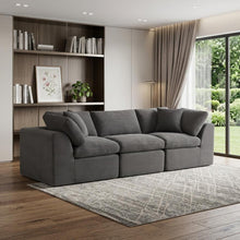 Load image into Gallery viewer, Corduroy Modular Sofa Chaise With Toss Pillows (725199) - Dark Gray