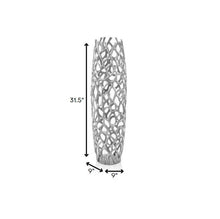 Load image into Gallery viewer, Twigs Cylinder Floor Vase (354634) - Silver