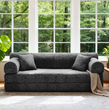 Load image into Gallery viewer, Modern 2 Tone Fabric Convertible Sleeper Sofa Bed
