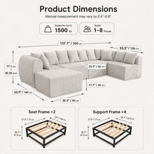 Load image into Gallery viewer, 8 Seater U-Shaped Couch With Ottoman