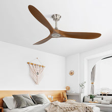 Load image into Gallery viewer, Outdoor Ceiling Fan No Light With 3 Blades Smart App Control - Brushed Nickel
