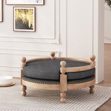 Load image into Gallery viewer, Round Pet Sofa, Wide Upholstered Pet Bed - Charcoal