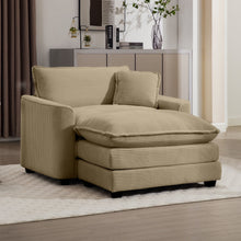 Load image into Gallery viewer, Classic Modern Comfortable Single Chair Deep Seat Sofa With Footstool