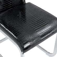 Load image into Gallery viewer, Faux Leather Metal Dining Side Chairs (Set of 4) - Black / Silver