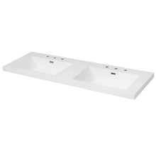 Load image into Gallery viewer, Vanity Top With Undermount Rectangular Double Sinks, Faucet Holes - White