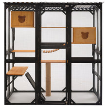 Load image into Gallery viewer, Outdoor Cat Enclosure With Sleeping Houses, Jumping Platforms, Scratching Post