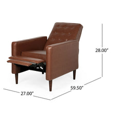 Load image into Gallery viewer, Mid-Century Modern Recliner With Button Tufted Waffle Stitch
