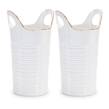 Load image into Gallery viewer, Round Table Vases (Set of 2) - White / White