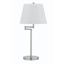 Load image into Gallery viewer, Metal Table Lamp With Off-White Empire Shade - Nickel