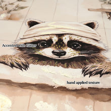 Load image into Gallery viewer, Raccoon Bathroom Canvas Wall Art, Funny Animal, Framed - Black / Ivory