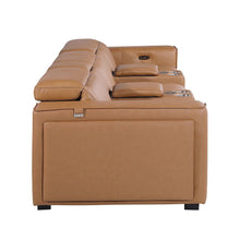 Load image into Gallery viewer, Top Grain Leather Reclining Metal USB Sofa (720396) - Chestnut