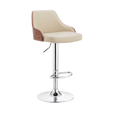 Load image into Gallery viewer, 41" Swivel Adjustable Height Bar Chair - Cream / Silver