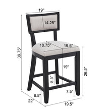 Load image into Gallery viewer, Upholstered Counter Height Bar Stools With Comfy Back (Set of 2)