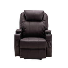 Load image into Gallery viewer, Faux Leather Power Heated Massage Lift AssiStand Recliner - Brown