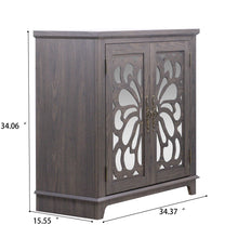 Load image into Gallery viewer, Elegant Sideboard With 2 Acrylic Mirrored Doors, Adjustable Shelf Storage