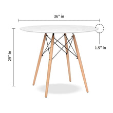 Load image into Gallery viewer, 36" Solid Wood Dining Table - White