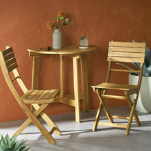Load image into Gallery viewer, Outdoor 3 Piece Half Round Folding Bistro Set