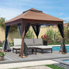 Load image into Gallery viewer, Outdoor Pop Up Gazebo Canopy With 2 Tier Soft Top And Removable Zipper Netting
