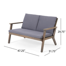 Load image into Gallery viewer, Avacyn - Outdoor Loveseat And Coffee Table Set With Cushions - Dark Gray