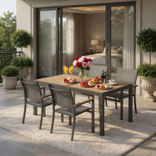Load image into Gallery viewer, 5 Piece Gray Aluminum Patio Dining Set With Textilene Chairs For Outdoor Use