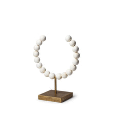 Load image into Gallery viewer, Abstract Beaded Tabletop Sculpture (392493) - White / Gold