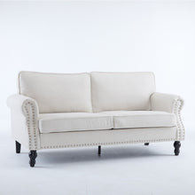 Load image into Gallery viewer, Rolled Arm Sofa With Nailhead Trim With Wooden Legs