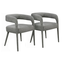 Load image into Gallery viewer, Upholstered Linen Open Back Dining Side Chairs (Set of 2) - Dark Gray