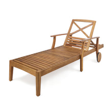 Load image into Gallery viewer, Perla - Chaise Lounge With Wheels And Customizable Cushion Options - Teak