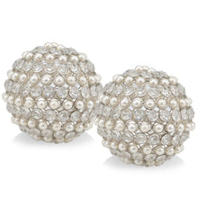Load image into Gallery viewer, Decorative Orb Sculptures (Set of 2) - Silver / Clear